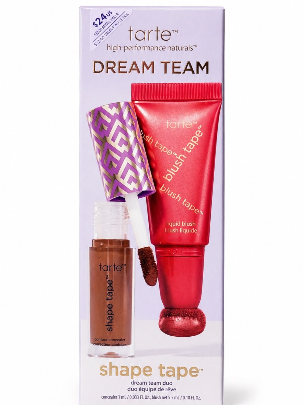 TARTE SHAPE TAPE CONCEAL & BLUSH | 54H Deep Honey & Cherry Blush
